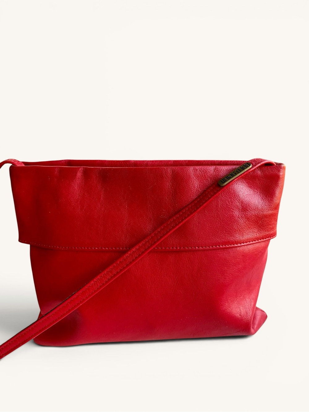 Vintage Red Leather Crossbody Bag - Bold Spirit Vintage - Picture 10 of 16